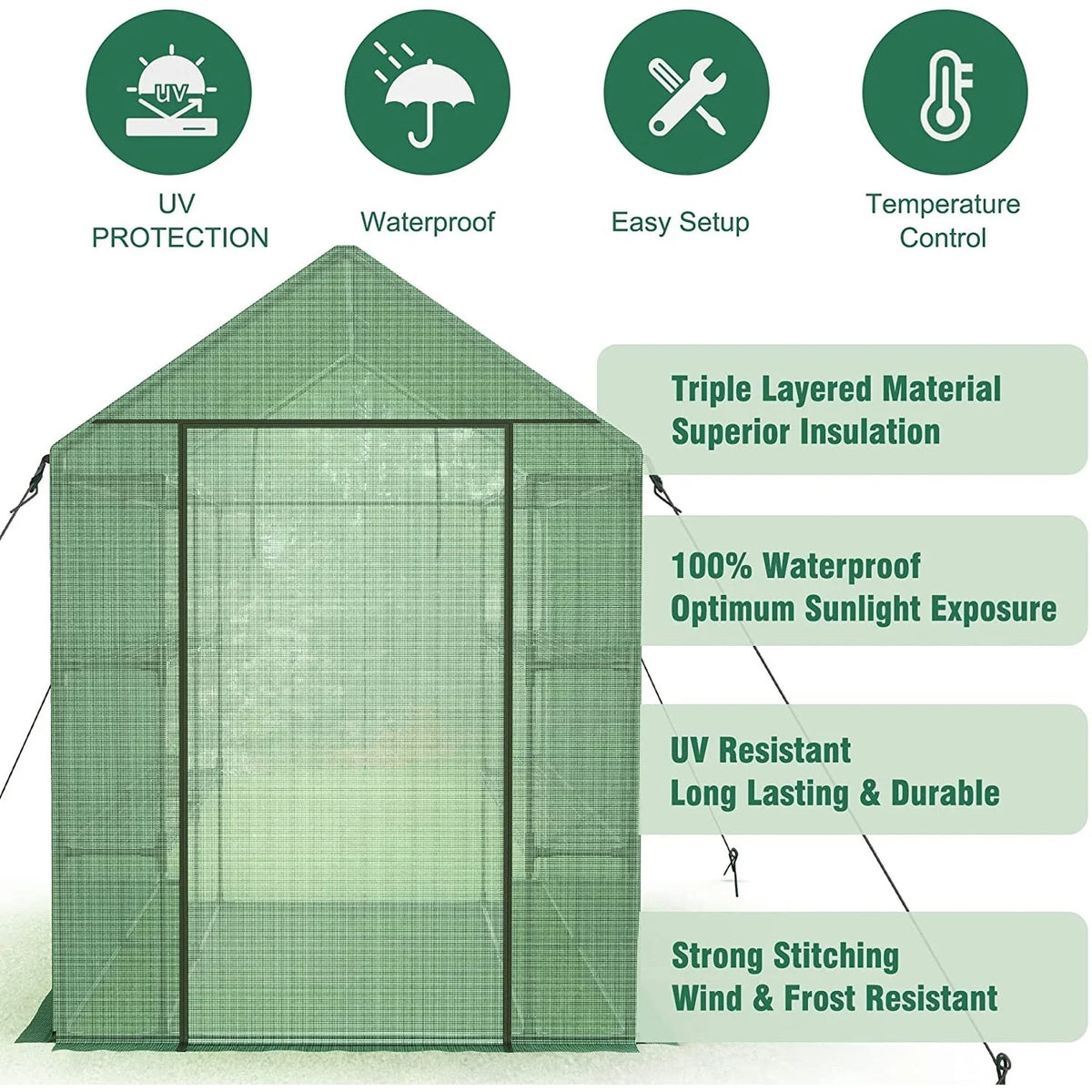 8 FT Pop-up Walk-in Greenhouse with Shelves N239274