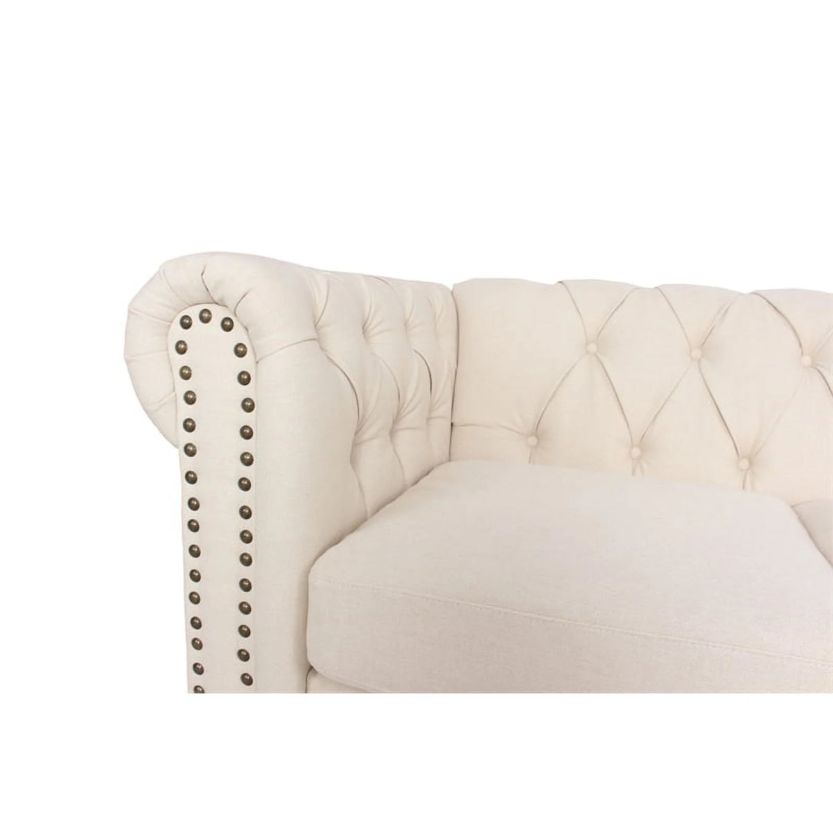 3 Piece Living Room Set with Loveseat and Two Accent Chairs in Cream C37763