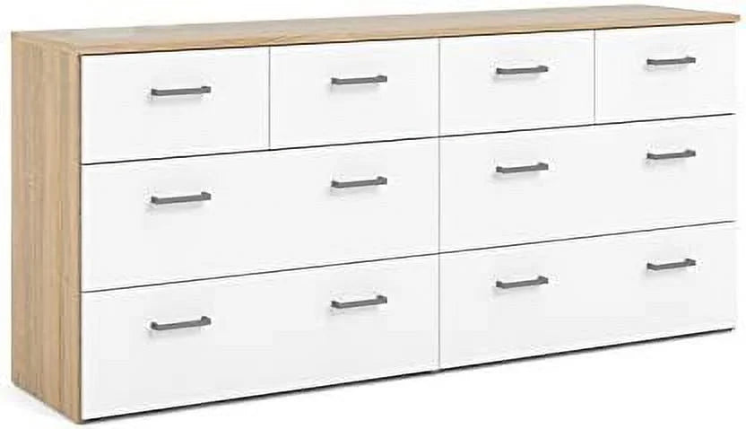 White Oak 8 Drawer Double Dresser U100044