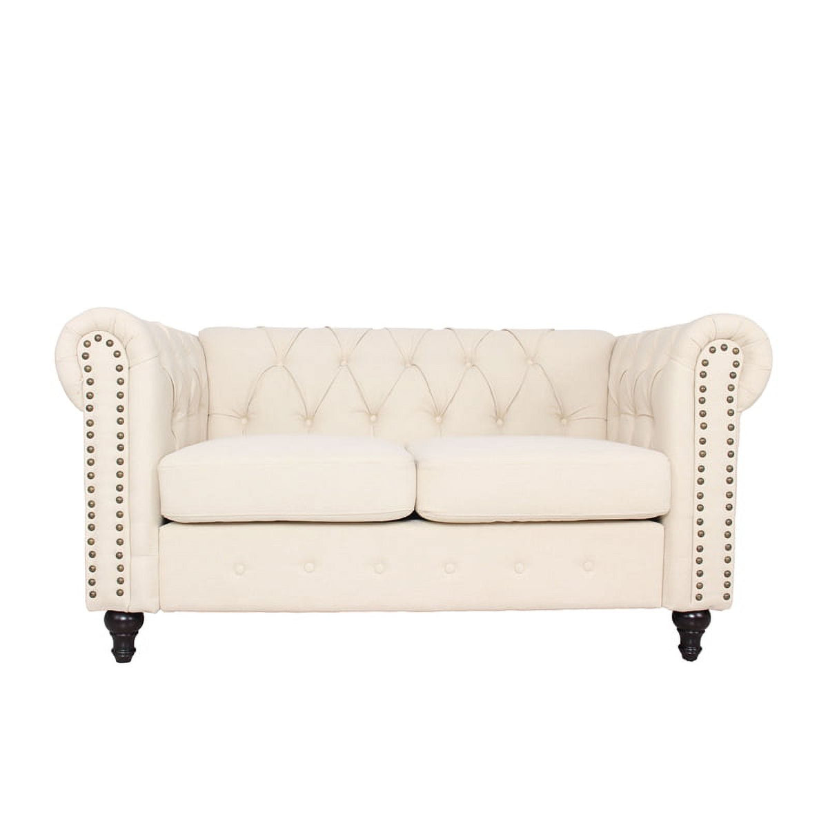 3 Piece Living Room Set with Loveseat and Two Accent Chairs in Cream C37763