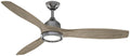 Gun Metal 3 Blade Ceiling Fan with LED Light D3808