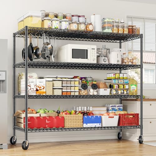 75.6" H Adjustable Metal Wire Shelving Unit with Wheels N6985
