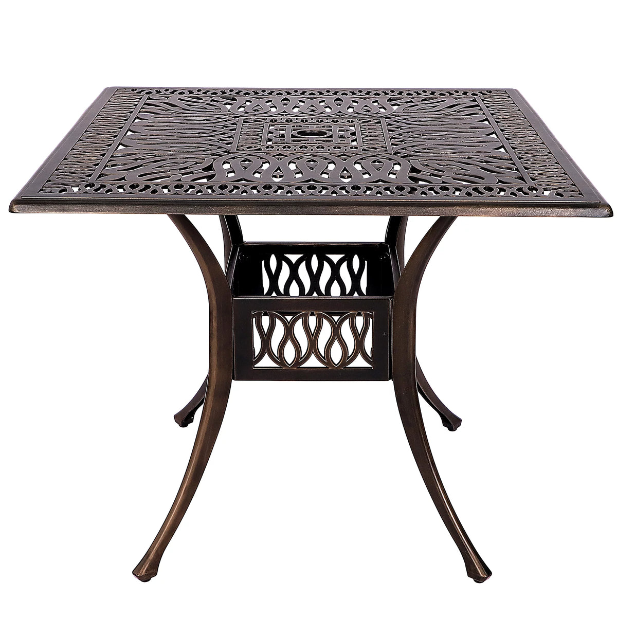 5-Piece Cast Aluminum Outdoor Dining Set with Umbrella Hole R800591
