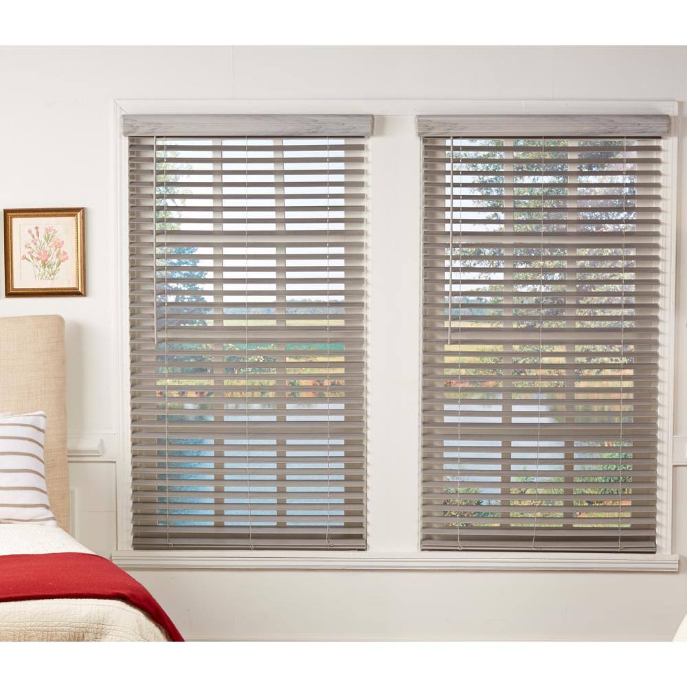 Room Darkening Cordless Faux Wood Blind 70 in. W x 48 in. L P6192