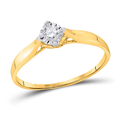 10kt Yellow Gold Diamond Solitaire Ring Size 6.5 Q797