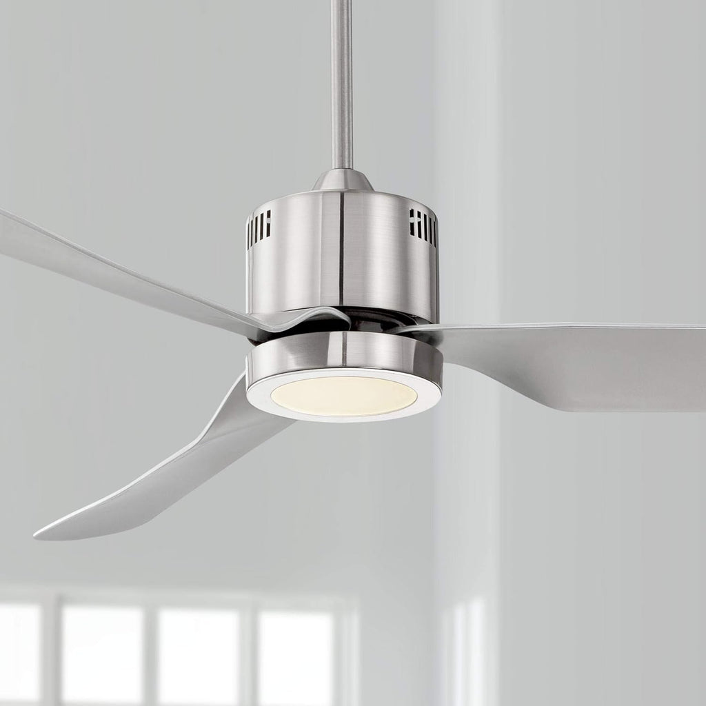 Brushed Nickel Silver 3 Blade Indoor Ceiling Fan with Light LED Remote Control C51019