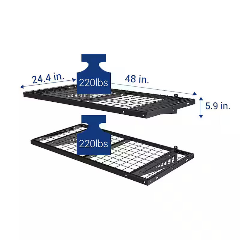Heavy Duty Wall Shelf with Brackets in Black C4901
