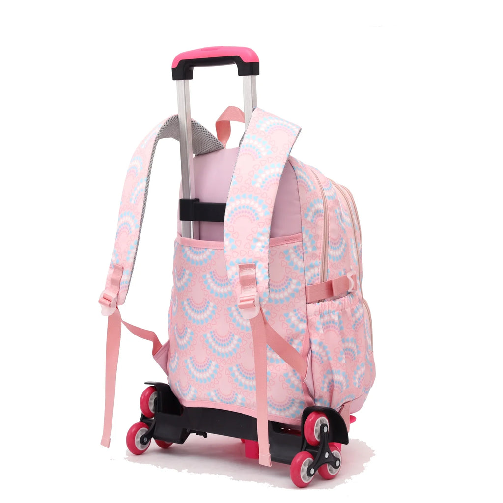 Kids Rolling Backpack 3PCS Schoolbag Set with Lunch Bag Pen Case K187