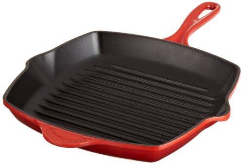 Enameled Cast-Iron Square Skillet Grill L74196