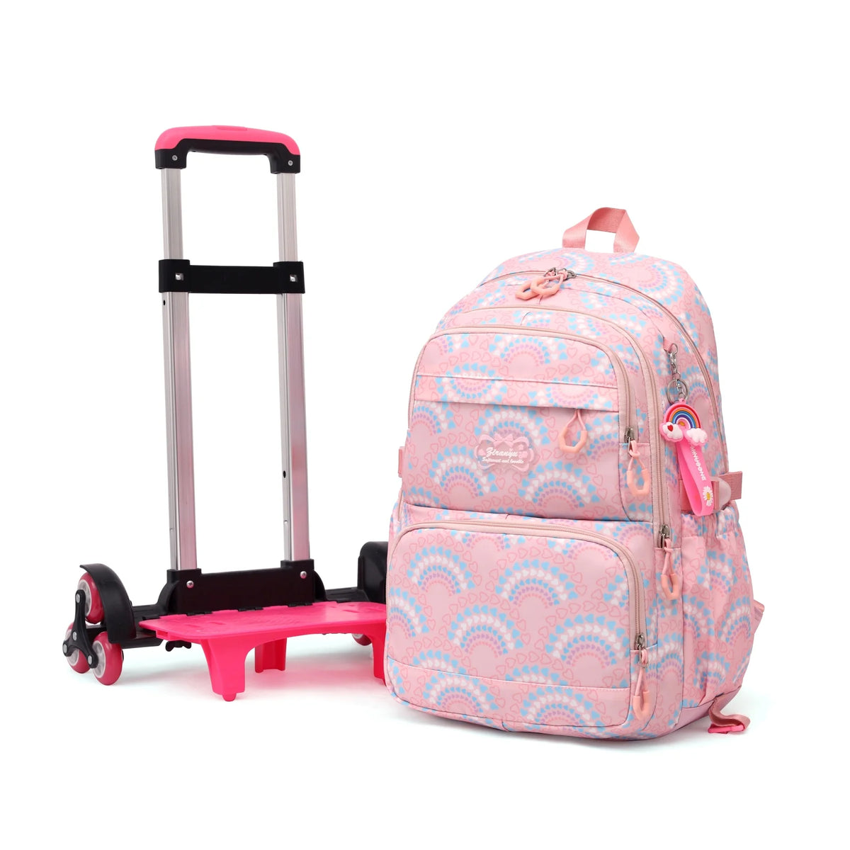 Kids Rolling Backpack 3PCS Schoolbag Set with Lunch Bag Pen Case K187