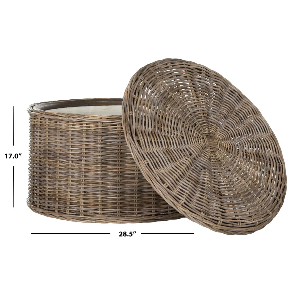 Grey Wicker Storage Coffee Table C364849