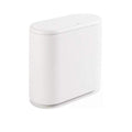 12 Liter White Plastic Trash Can with Press Top Lid I6547