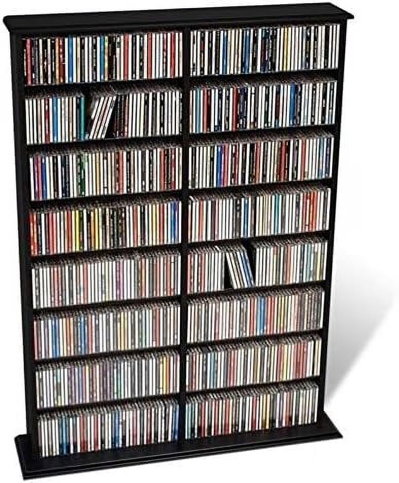 Black Double CD DVD Wall Media Rack N41497