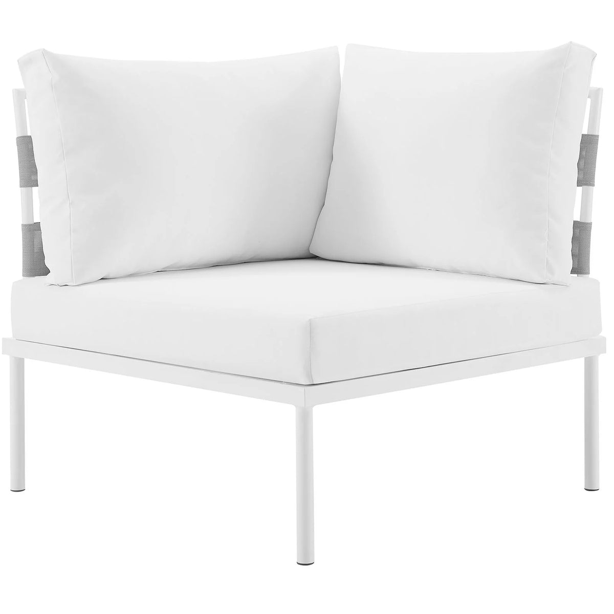 White Rattan Corner Sofa Chair A77540