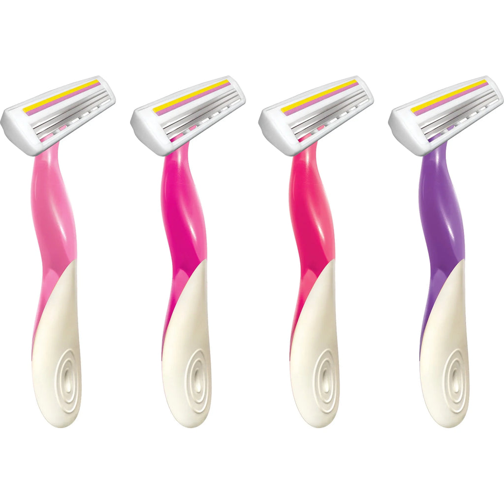 Scented Women's Disposable Razor, 3 Blade, 4 Pack J810