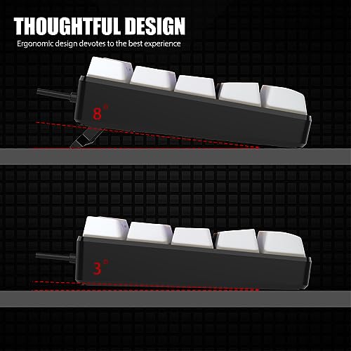 Wired Compact Mechanical Gaming Keyboard 61 Keys RGB LED Backlight M607563