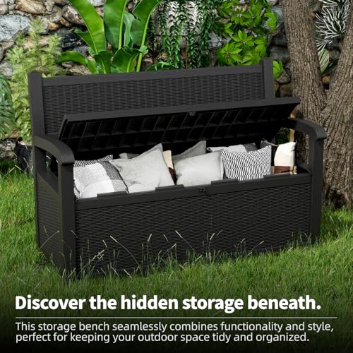 75 Gallon Lockable Storage Bench Deck Box O966