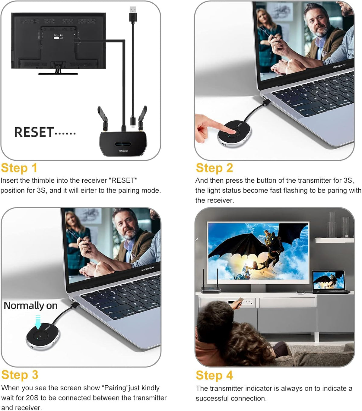 Wireless HDMI Transmitter and Receiver 4K A499540