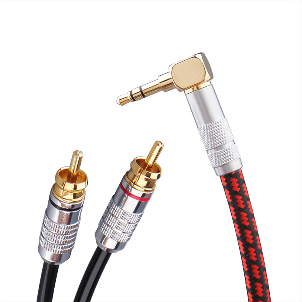 Stereo 3.5mm Male to 2 RCA Male Audio Cable, 3 Feet, Pack of 2 L22707