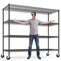 75.6" H Adjustable Metal Wire Shelving Unit with Wheels N6985