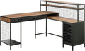 Vintage Oak L-Shaped Desk V41689