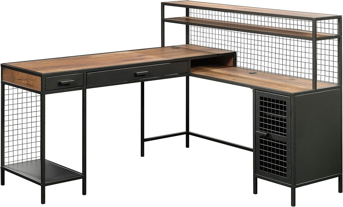 Vintage Oak L-Shaped Desk V41689