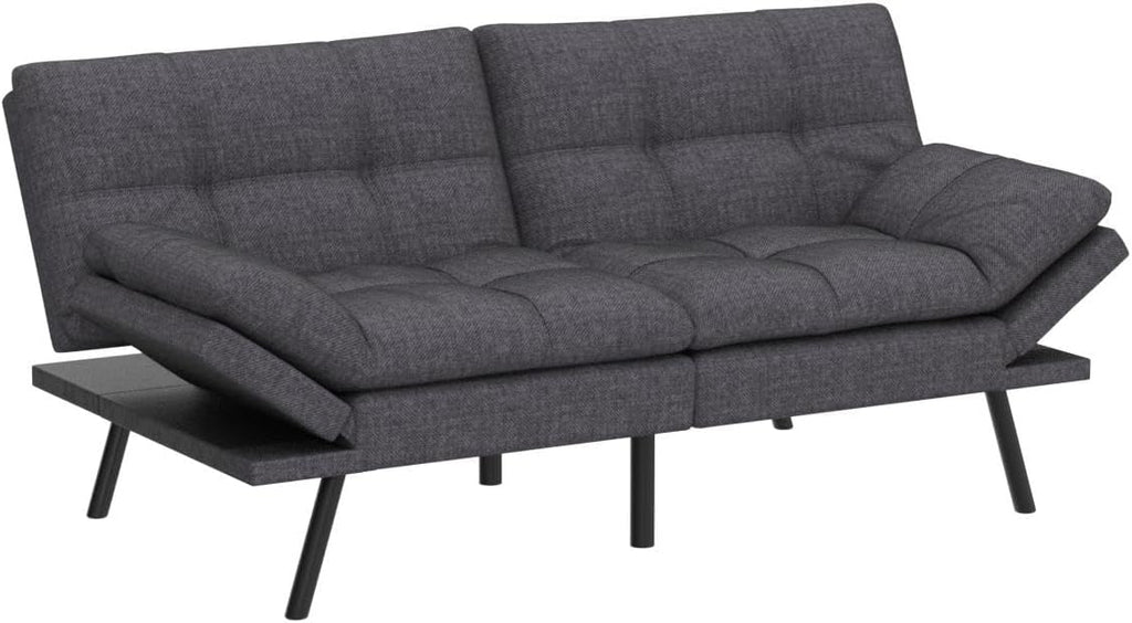 Memory Foam Futon Sofa Bed with Removable Armrests F832