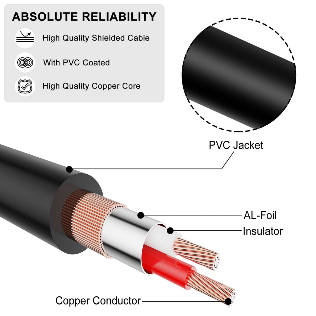 2 RCA Male to Female Extension Cable 6 Feet N700380