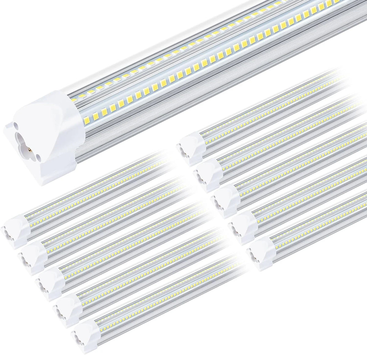 4FT 50W 7750Lumen 6000K Clear Cover V-Shape Linkable T8 LED Tube Light 10 Pack V549940