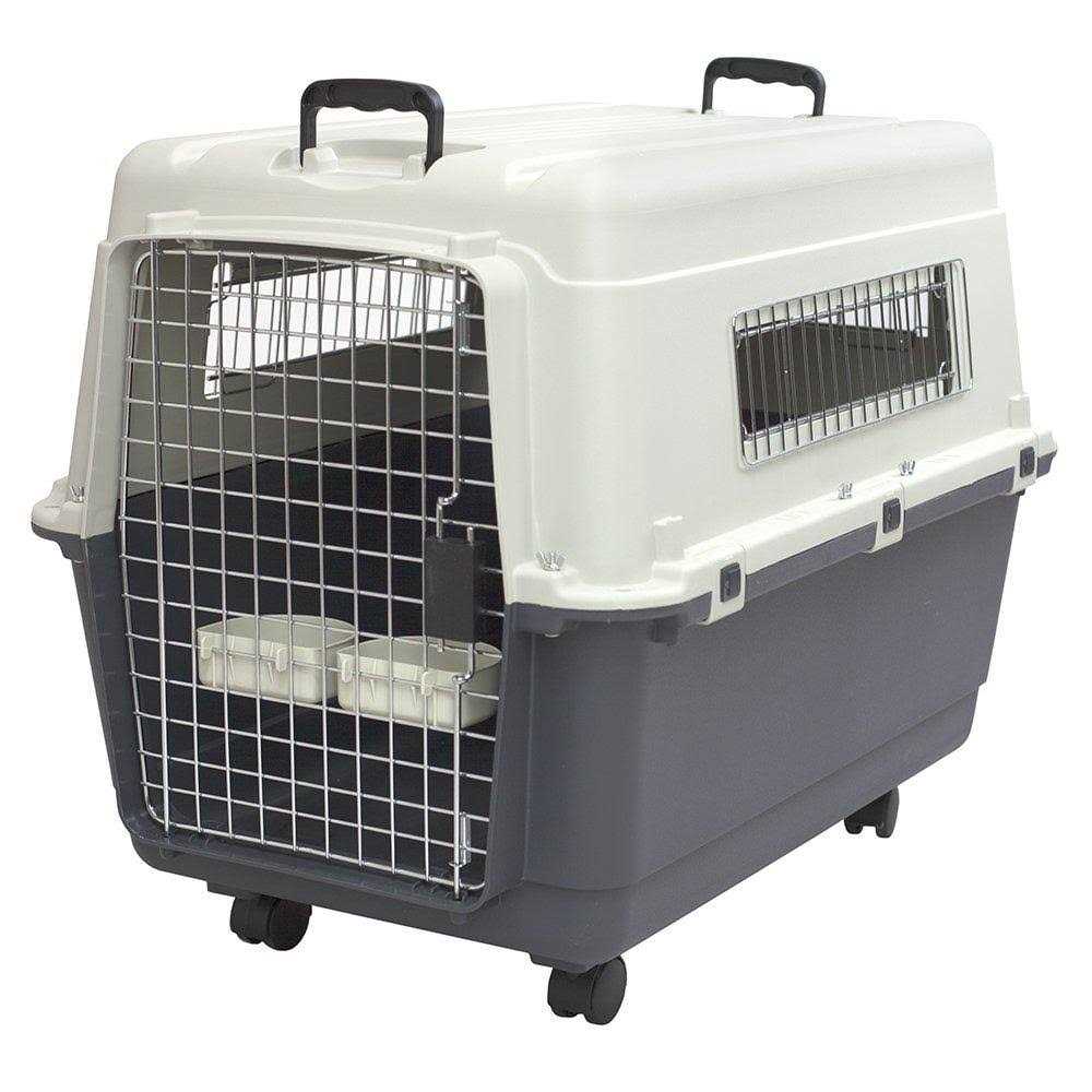 Plastic Rolling Wire Door Travel Dog Crate H89831