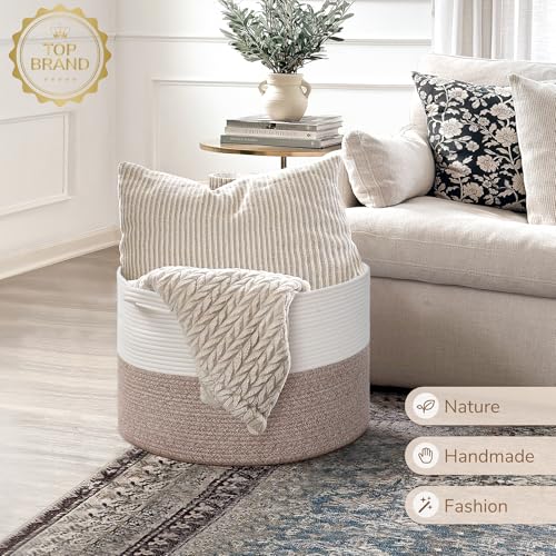 Large Cotton Rope Storage Basket, 21.7'' x 13.8'', 90L Grey M25134