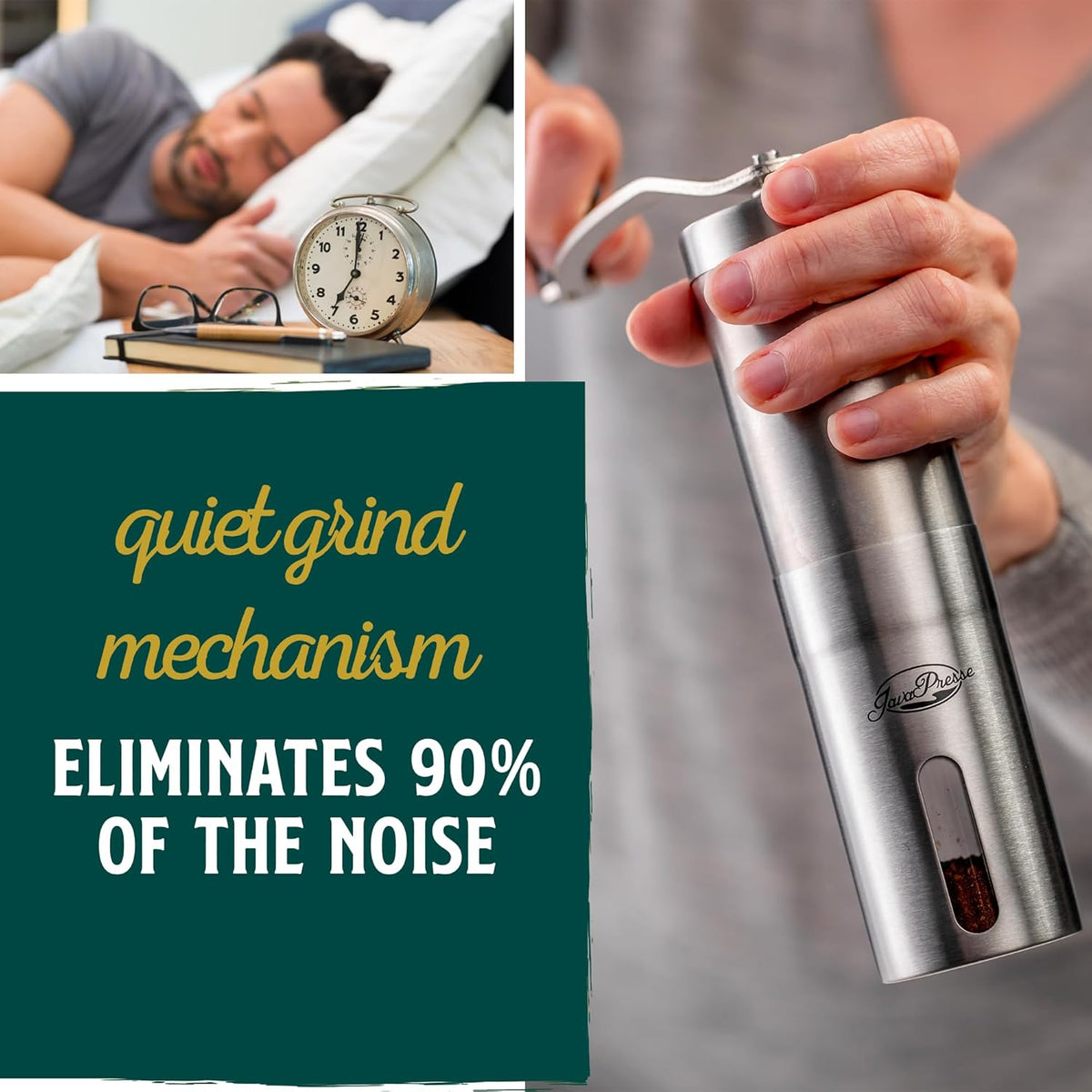 Manual Stainless Steel Coffee Grinder with Hand Crank A7407