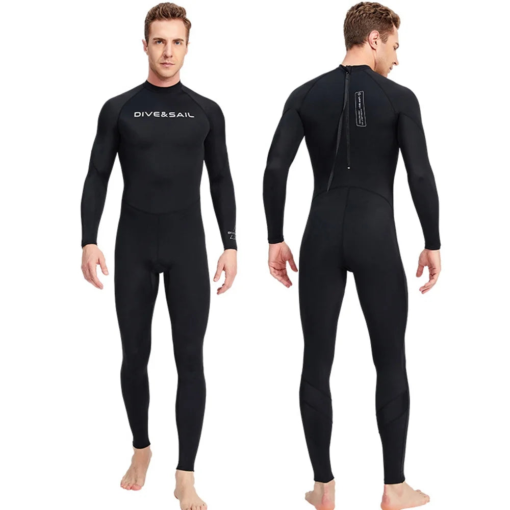 Men's Long Sleeve Quick Dry One Piece Swimsuit with Back Zipper Y160390