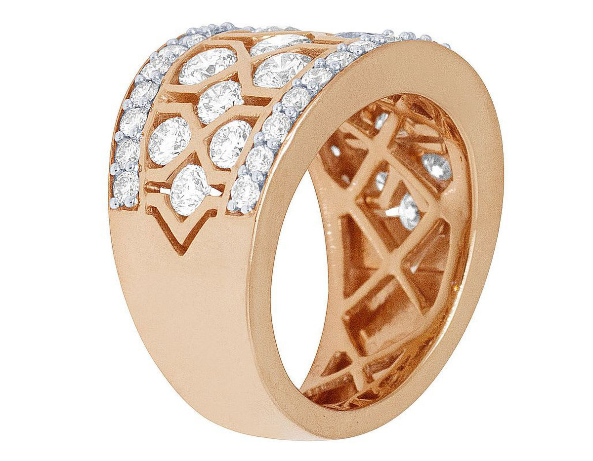 Geometric Mesh Diamond Band Ring Q518