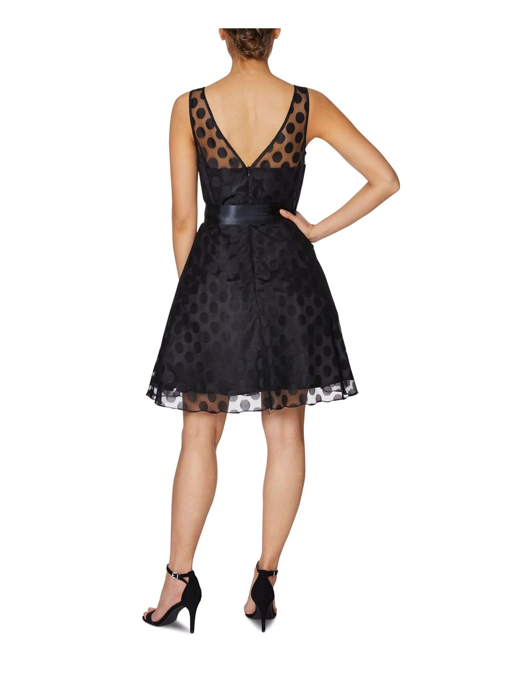 Black Sleeveless Above The Knee Fit + Flare Party Dress H8190