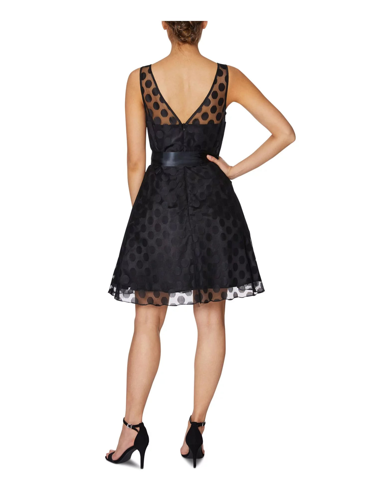 Black Sleeveless Above The Knee Fit + Flare Party Dress H8190