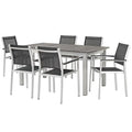 Black Aluminum Metal Side Dining Chair and Table Set J282411