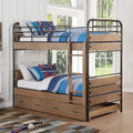 Twin Over Twin Bunk Bed with Trundle P9366