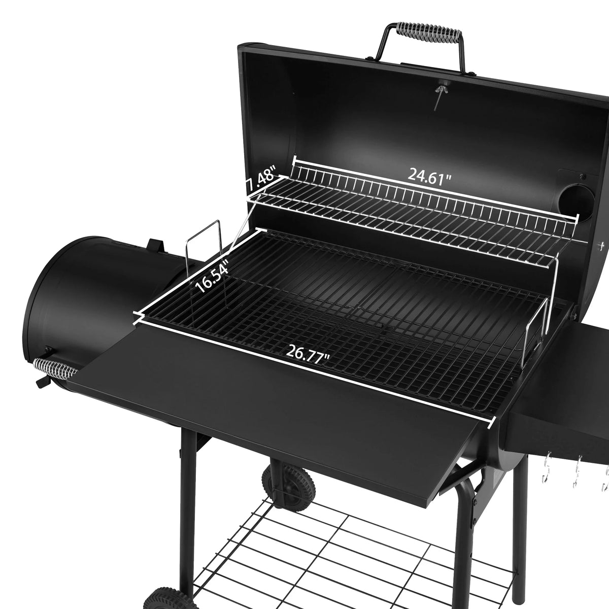 Steel Charcoal Grill with Offset Smoker O9911