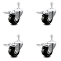 3 inch Phenolic Swivel Caster Set with Total Lock Brake Q590