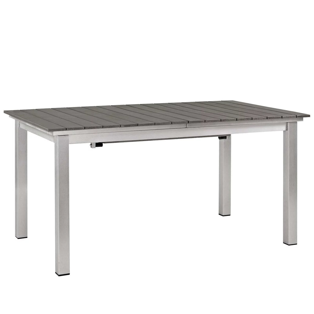 Black Aluminum Metal Side Dining Chair and Table Set J282411