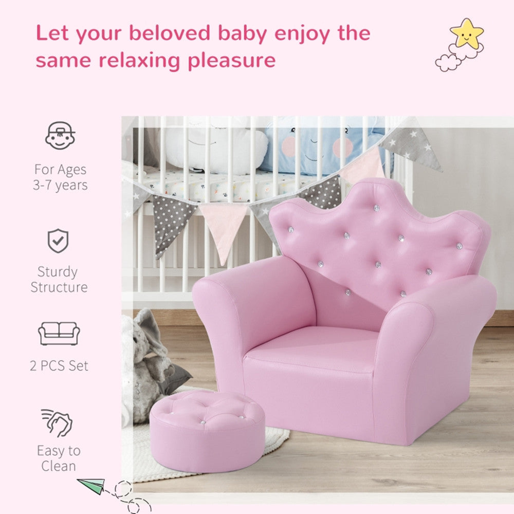 Kids Sofa Set with Footstool H89730