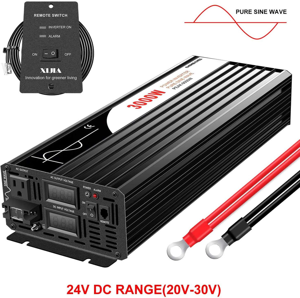 3000W Pure Sine Wave Power Inverter DC24V to 110V 120V AC Converter C5497