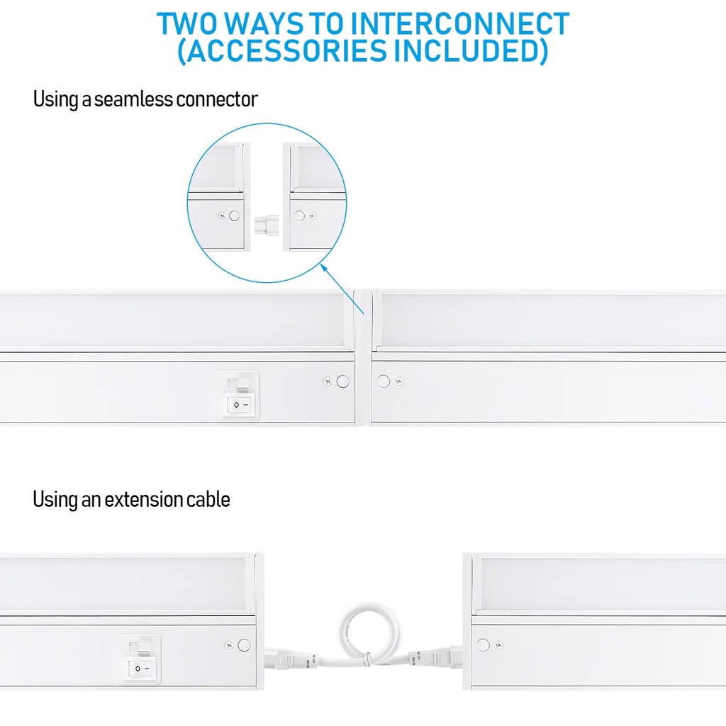 22 Inch 14W 960LM LED Under Cabinet Light, 3000K/4000K/5000K, White Aluminum Housing F978
