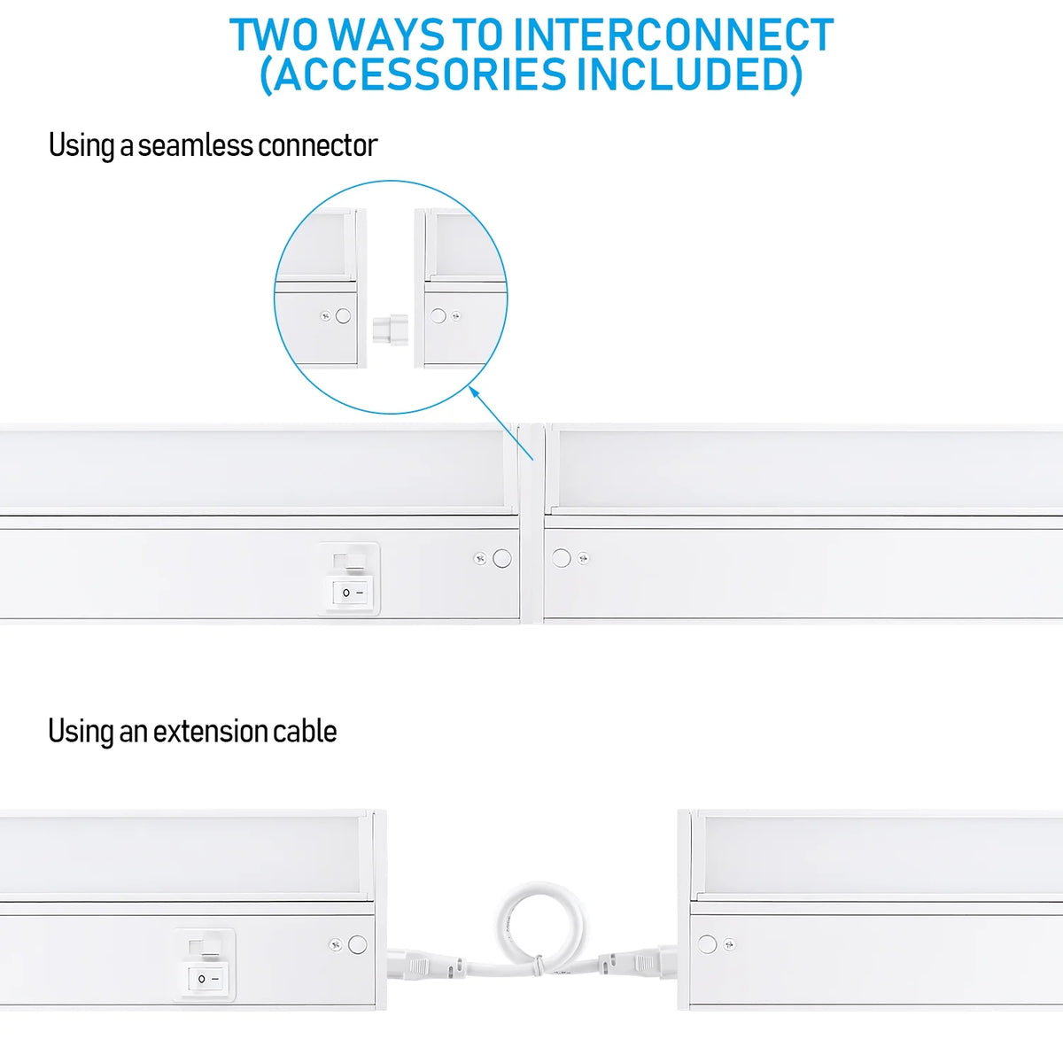 22 Inch 14W 960LM LED Under Cabinet Light, 3000K/4000K/5000K, White Aluminum Housing F978