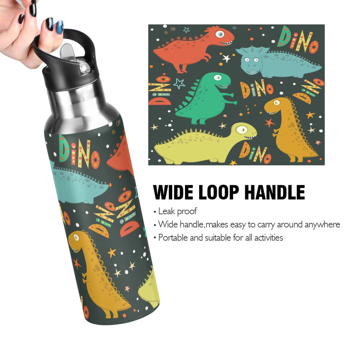 Stainless Steel Water Bottle with Straw Lid Vacuum Insulated 20 OZ F5217