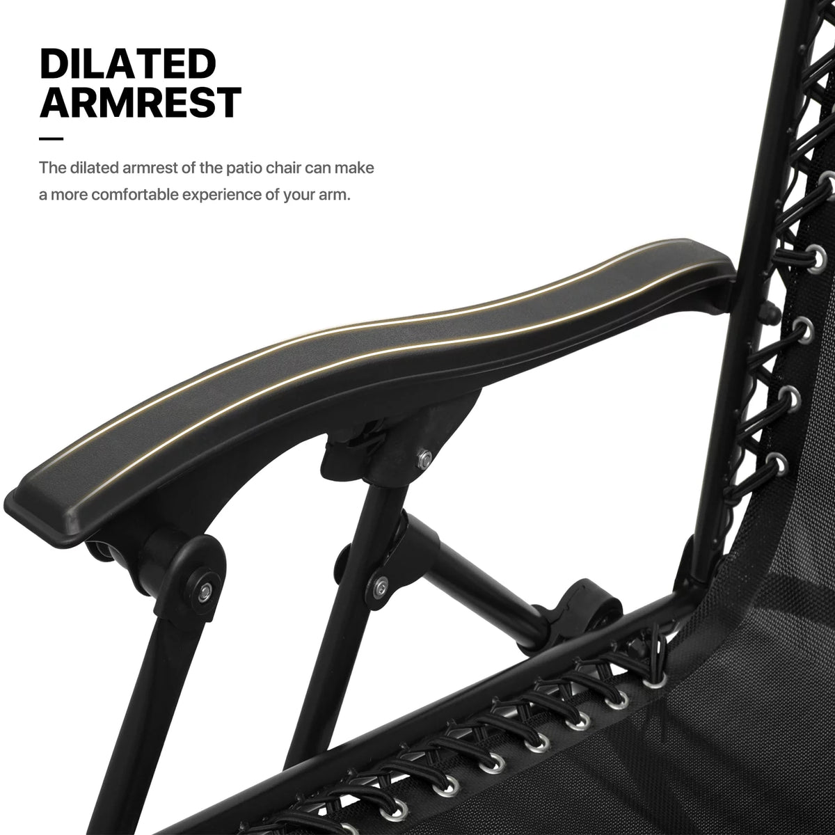 Set of 2 Black Folding Zero Gravity Chair with Pillow and Cup Holder F5755