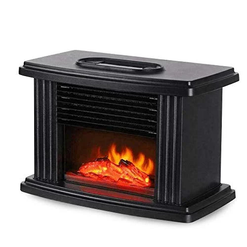 Black Electric Tabletop Fireplace Heater 1000W S88442