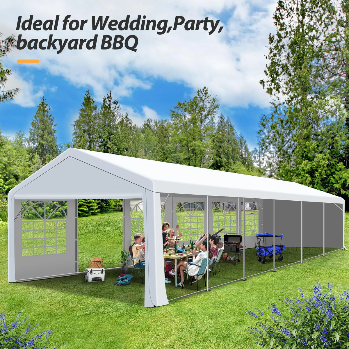 20x40FT Heavy Duty Patio Party Tent with Windows and 2 Roll-up Doors A403