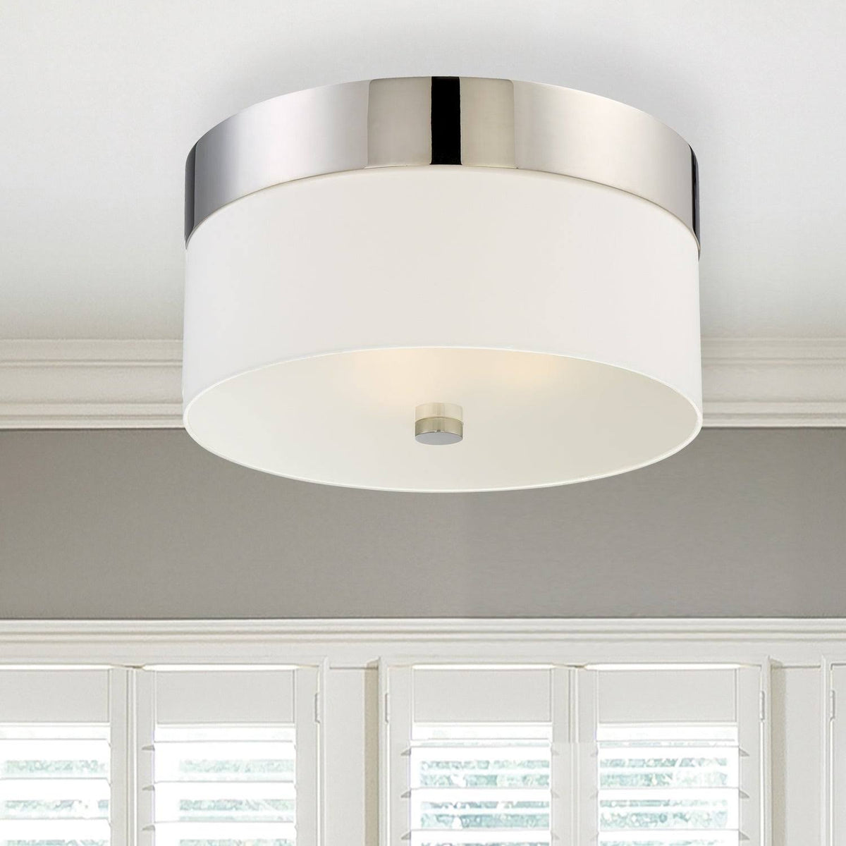 Polished Nickel 3 Light Ceiling Mount Q695